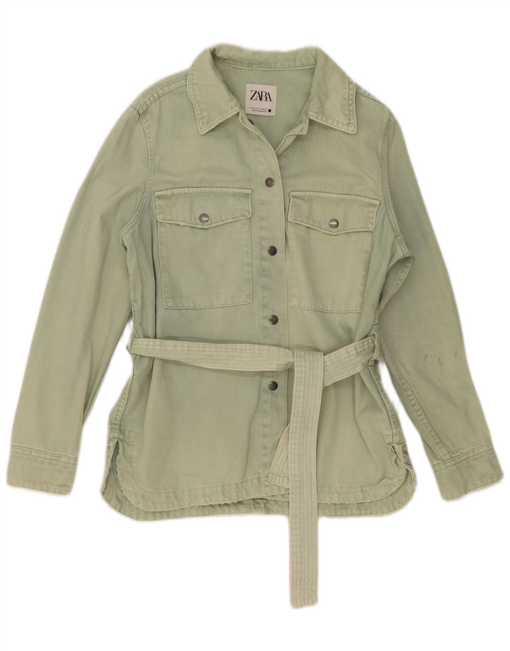 Jaqueta jeans oversized feminina Zara Reino Unido 6 XS verde