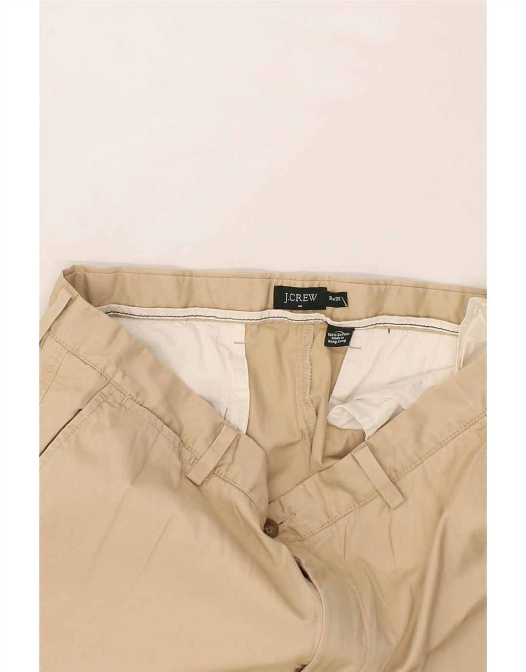 J. CREW Mens Straight Chino Trousers W35 L32 Beige Cotton Vintage J. Crew and Second-Hand J. Crew from Messina Hembry 