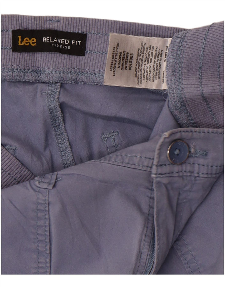 Calça capri feminina Lee de cintura média e ajuste relaxado EUA 8 médio W32 L21 azul