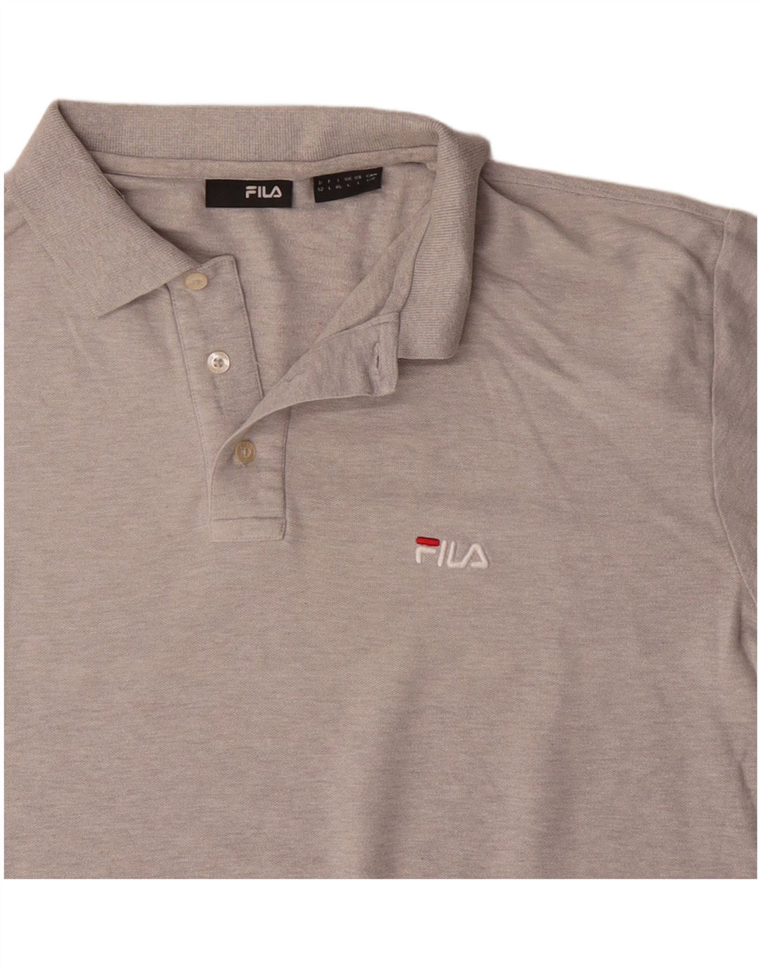 Camisa polo masculina Fila grande algodão cinza