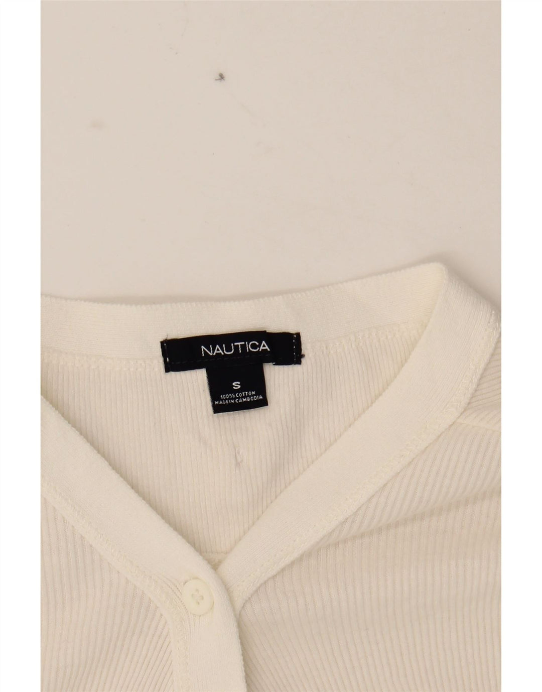 NAUTICA Womens Cardigan Sweater UK 8 Small White Cotton Vintage Nautica and Second-Hand Nautica from Messina Hembry 
