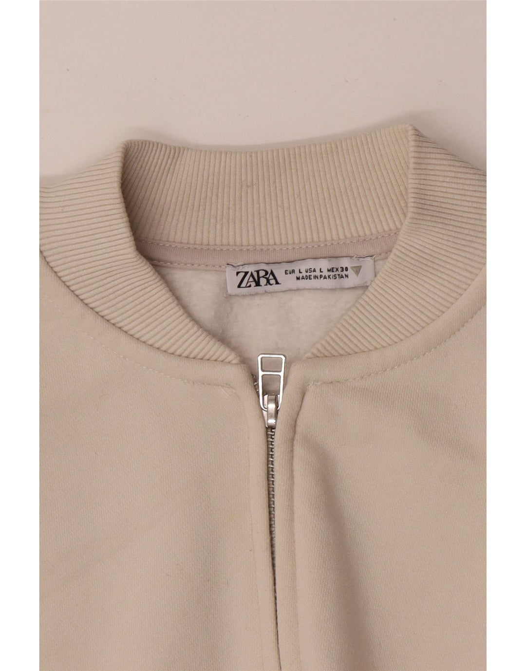 Zara Womens Oversized Tracksuit Top Jacket Reino Unido 16 Grande Bege