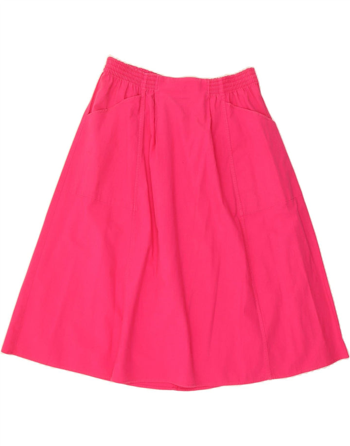ST MICHAEL Womens A-Line Skirt UK 20 2XL W40 Pink Cotton Vintage St Michael and Second-Hand St Michael from Messina Hembry 
