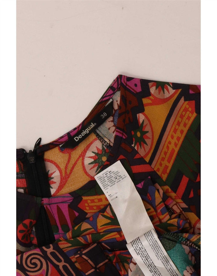 Desigual Vestido básico feminino manga 3/4 EU 38 médio multicolorido boêmio