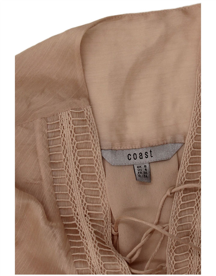 Blusa feminina de manga comprida Coast UK 8 poliéster rosa pequeno