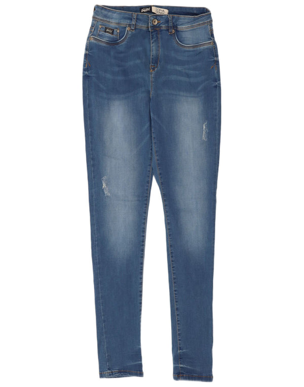 Superdry Womens Sophia Distressed Skinny Jeans UK 12 Médio W28 L32 Azul