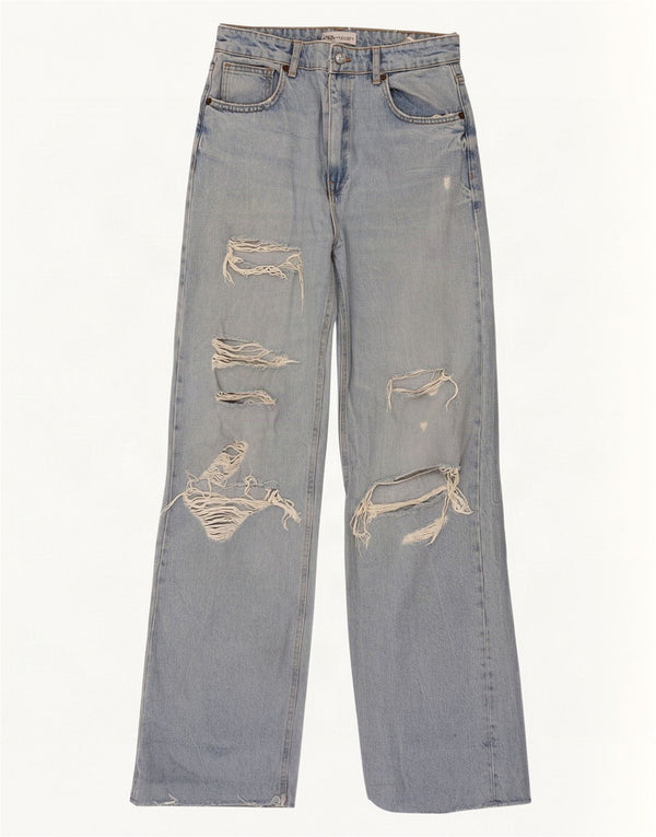 Calça jeans reta feminina Zara EU 40 médio W30 L34 algodão azul
