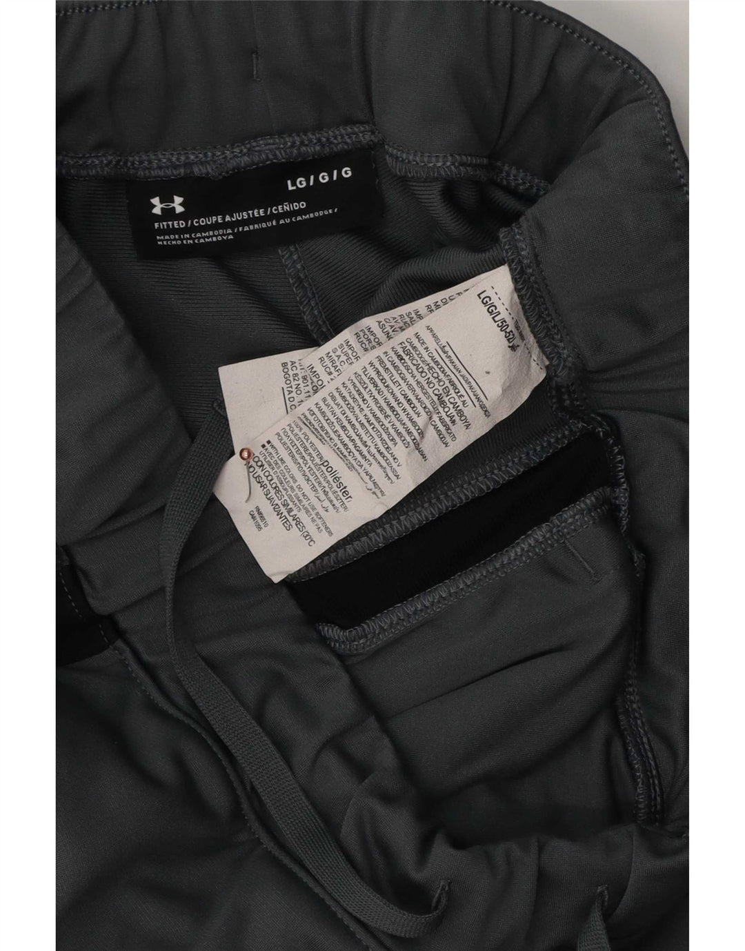 Calças de treino masculinas Under Armour grande cinza colorblock poliéster
