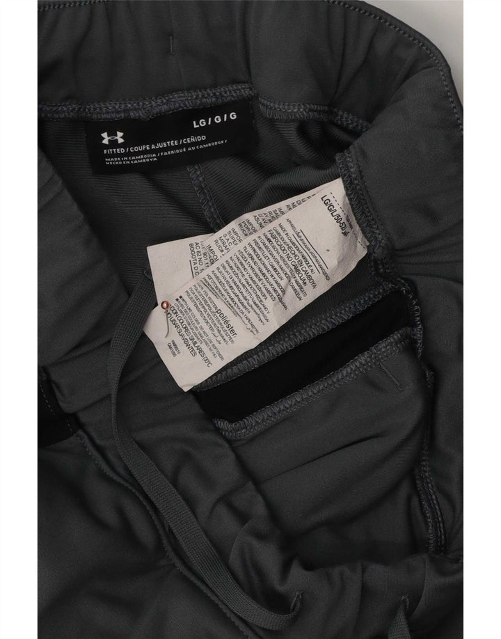 Calças de treino masculinas Under Armour grande cinza colorblock poliéster