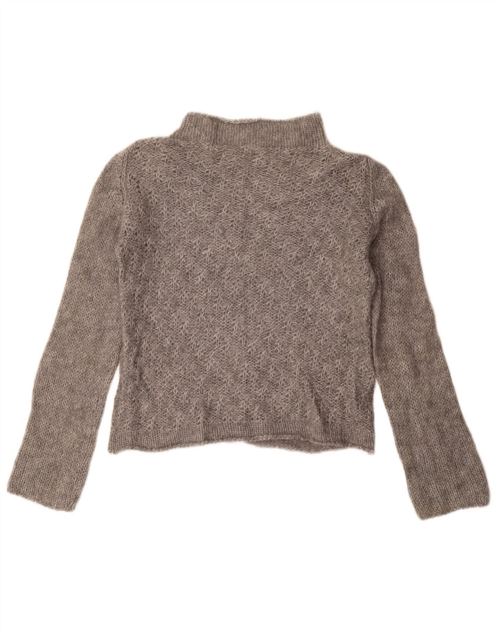 Suéter feminino vintage com gola tartaruga IT 46 cinza grande