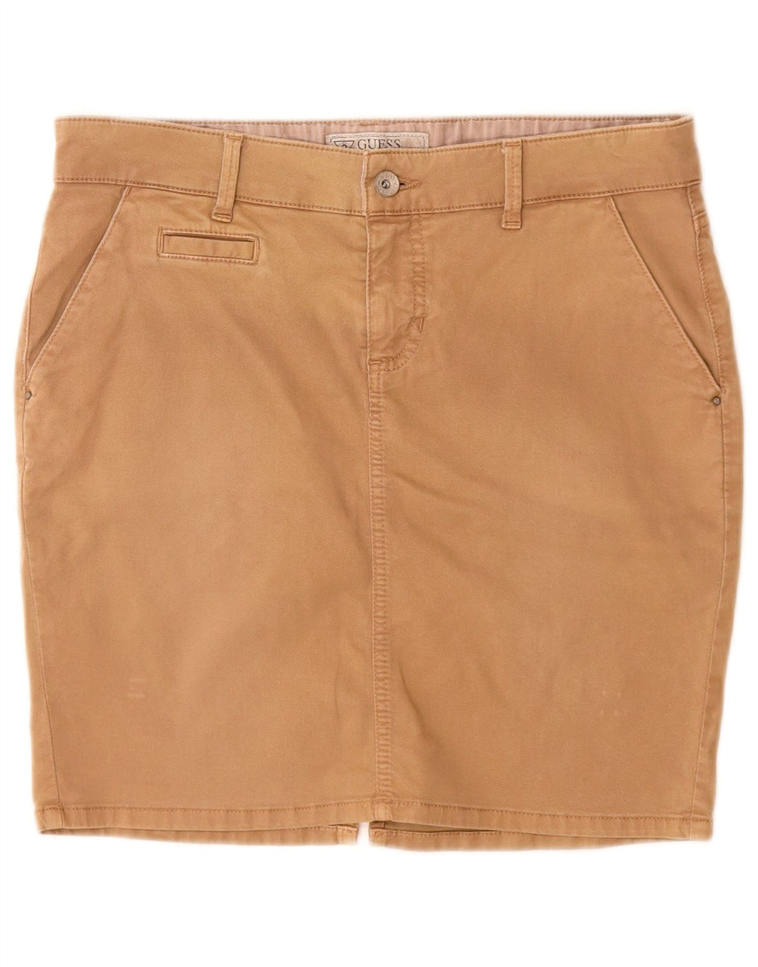 Mini saia feminina Guess W29 algodão bege médio