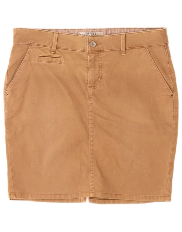 Mini saia feminina Guess W29 algodão bege médio