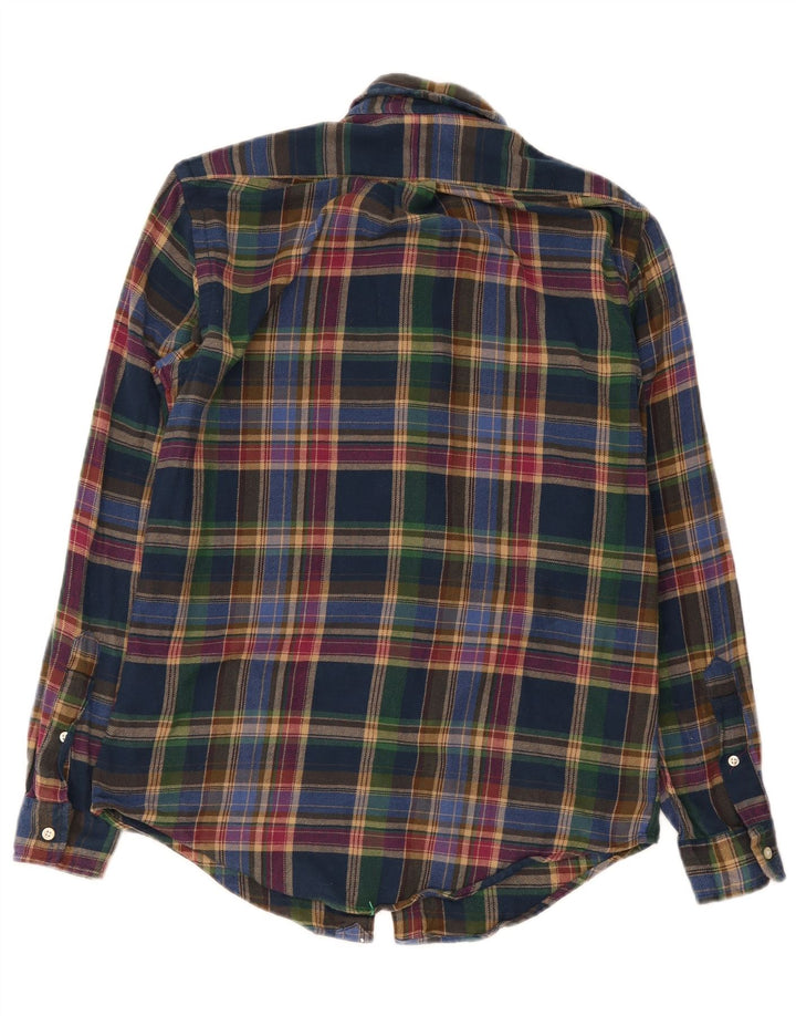 Polo Ralph Lauren Camisa masculina de flanela personalizada pequena xadrez multicolorida