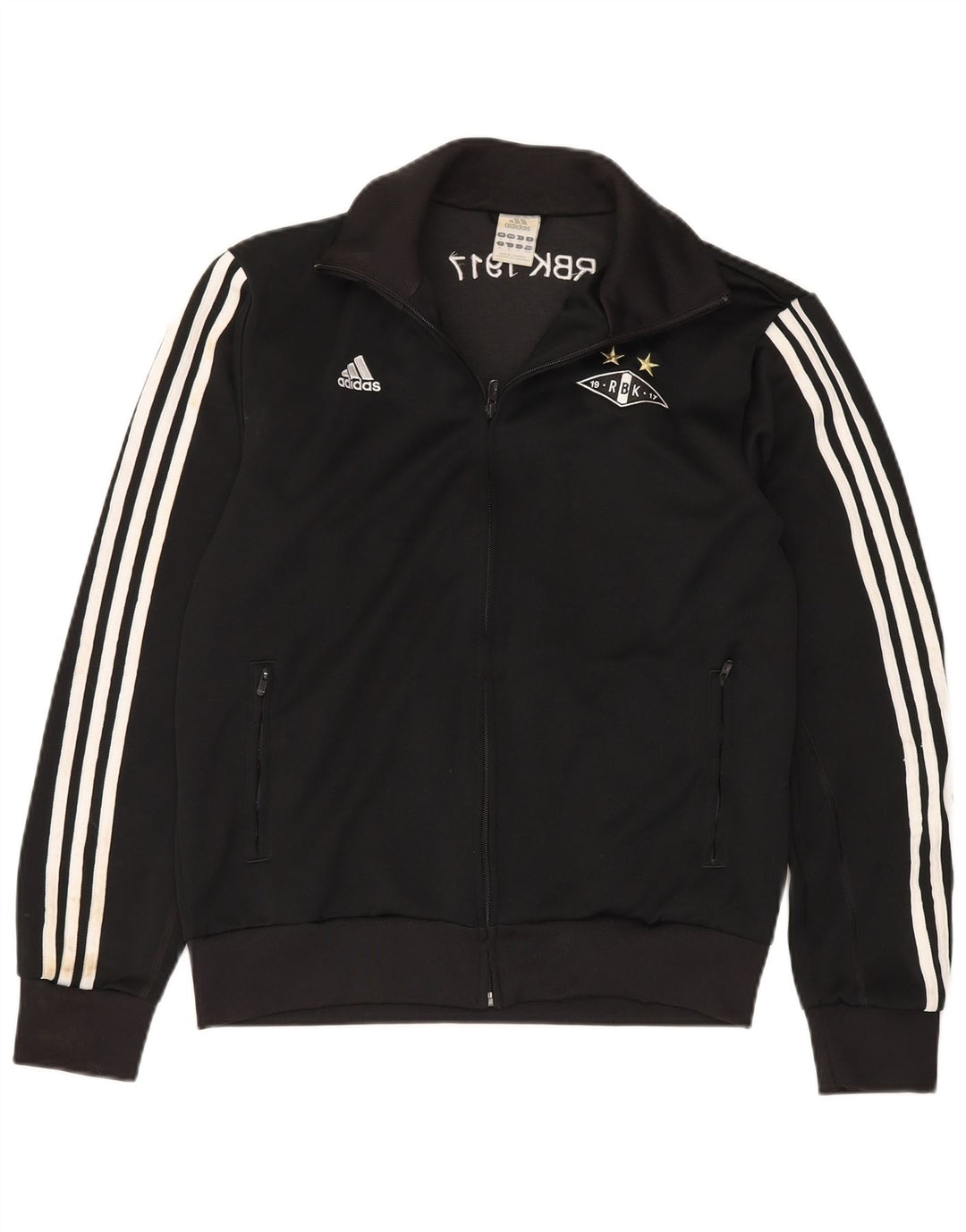Adidas Mens Graphic Tracksuit Top Jacket Médio Preto Poliéster