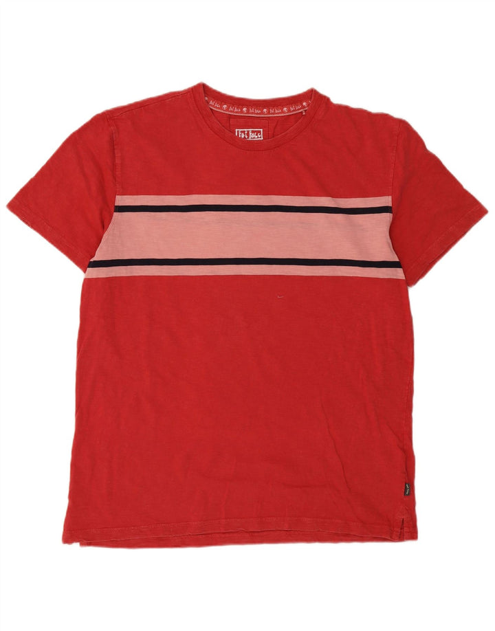 Camiseta masculina Fat Face Top grande de algodão colorido vermelho