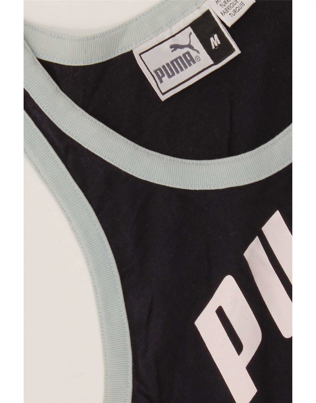Puma Womens Graphic Vest Top UK 12 Médio Azul Marinho