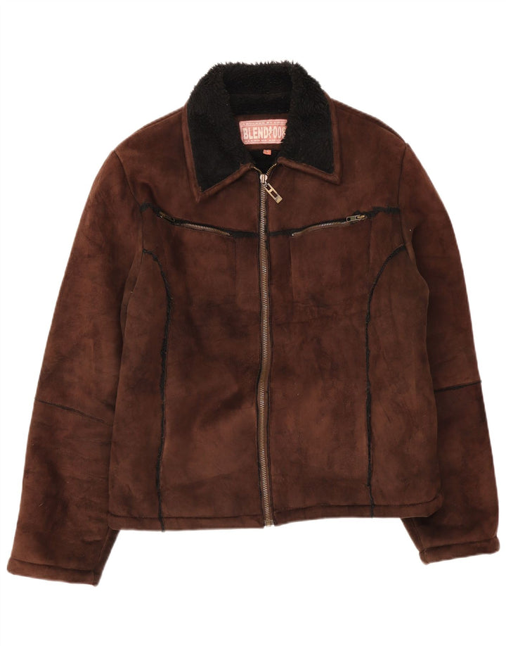 Blend Of America Mens Sherpa Jacket UK 40 Grande Poliéster Marrom