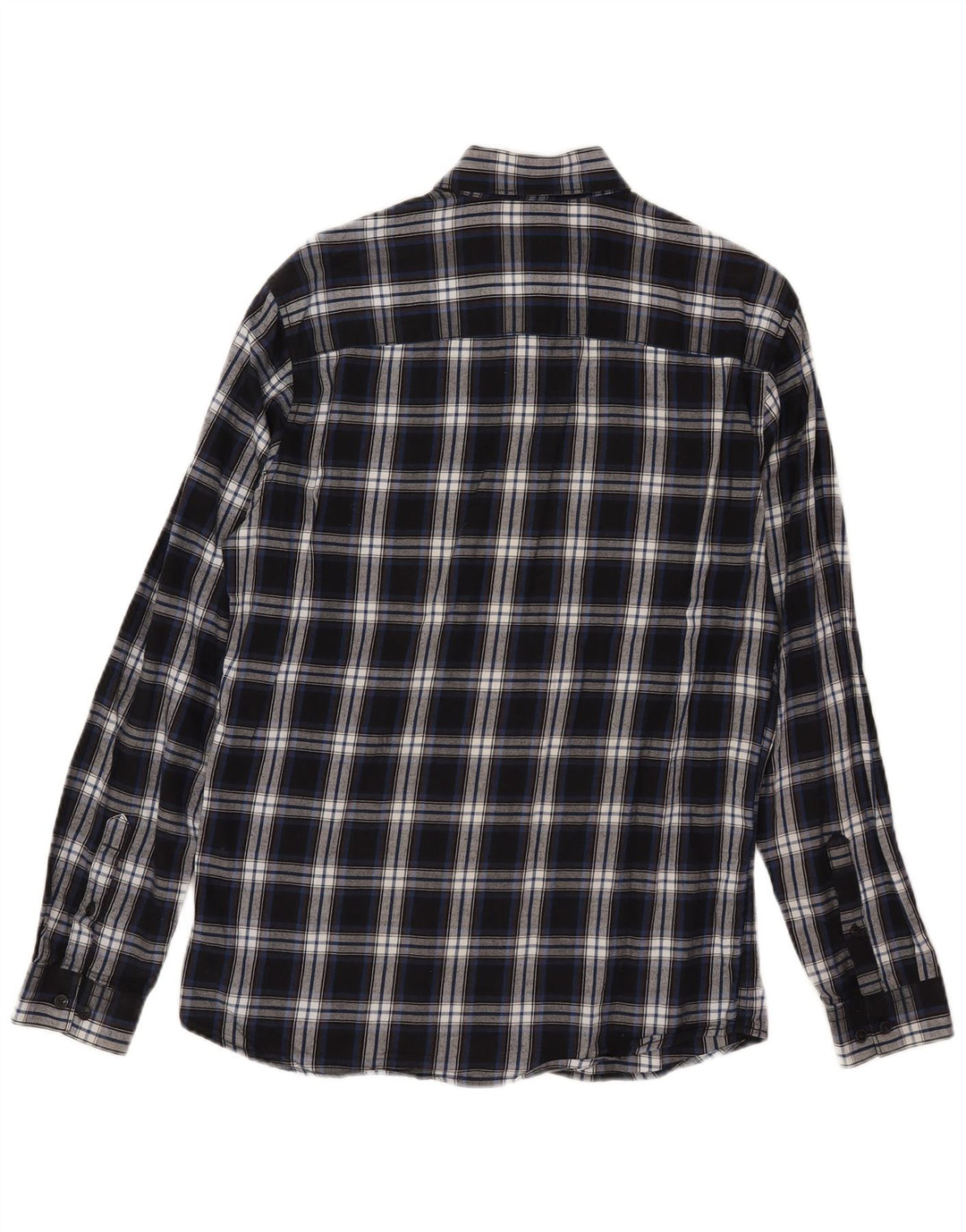 Camisa masculina de flanela slim fit Jack & Jones pequena xadrez azul