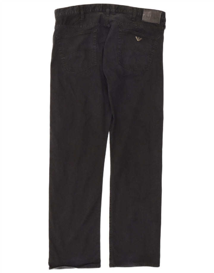 Armani Masculino Regular Straight Jeans W38 L32 Algodão Preto