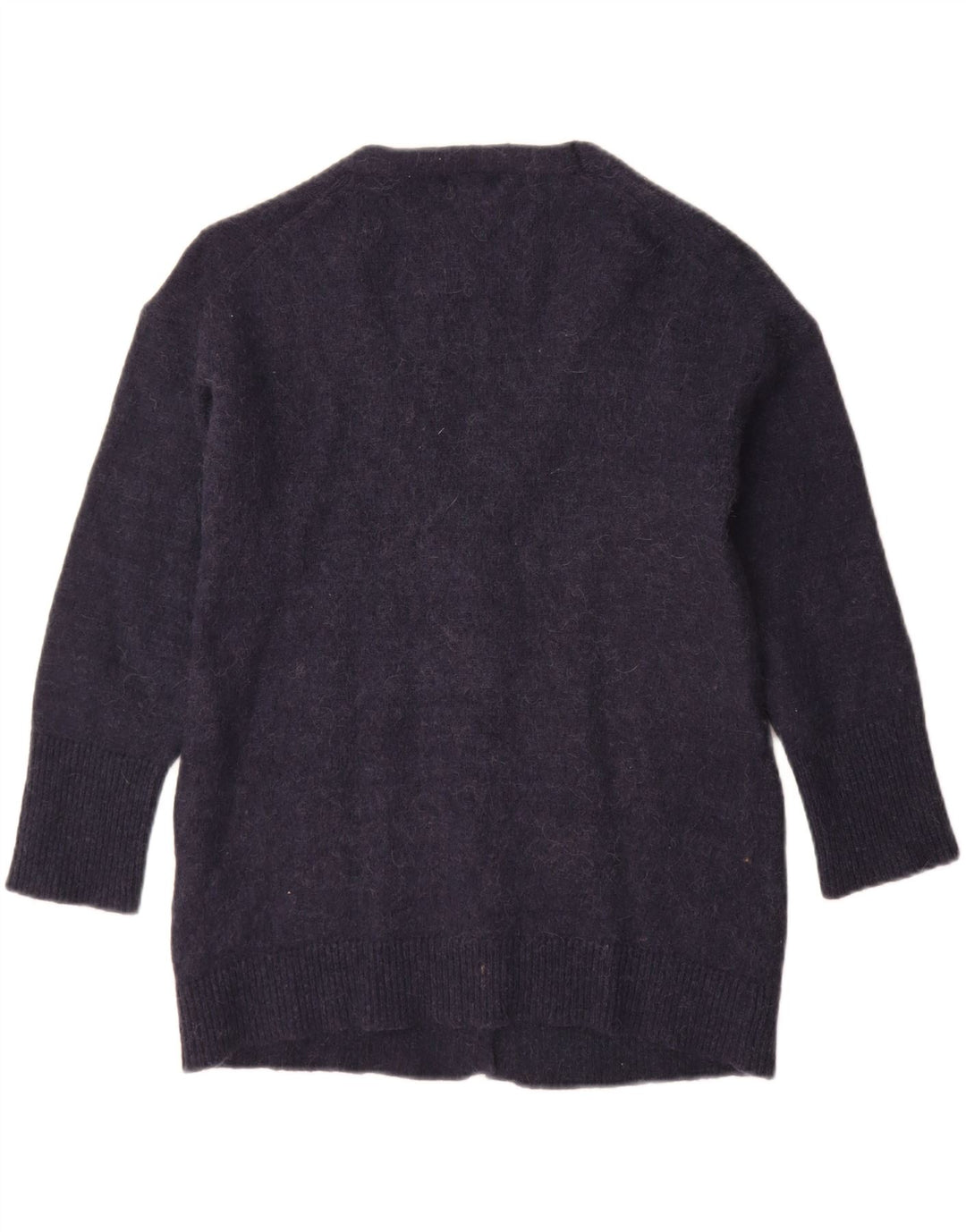 Suéter cardigã feminino Massimo Dutti Reino Unido 10 pequeno azul marinho poliamida