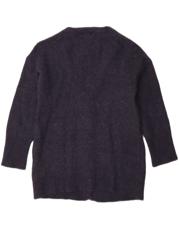 Suéter cardigã feminino Massimo Dutti Reino Unido 10 pequeno azul marinho poliamida