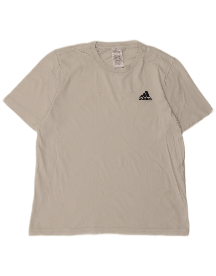 ADIDAS Mens Graphic T-Shirt Top Médio Off White Algodão