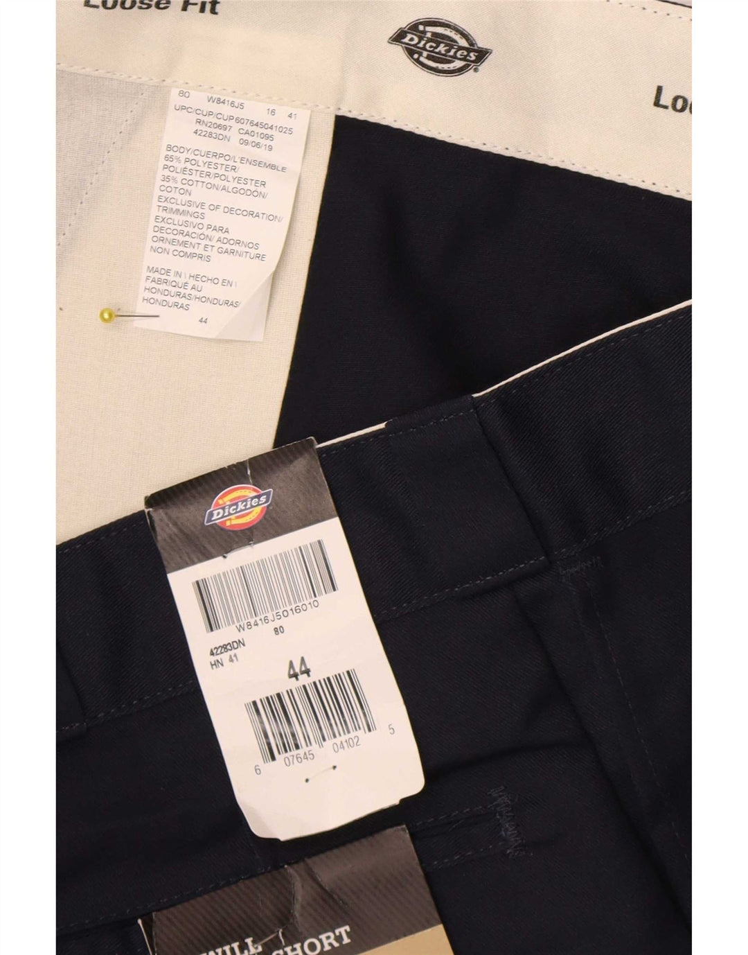 Shorts cargo masculino Dickies W44 2XL poliéster azul marinho