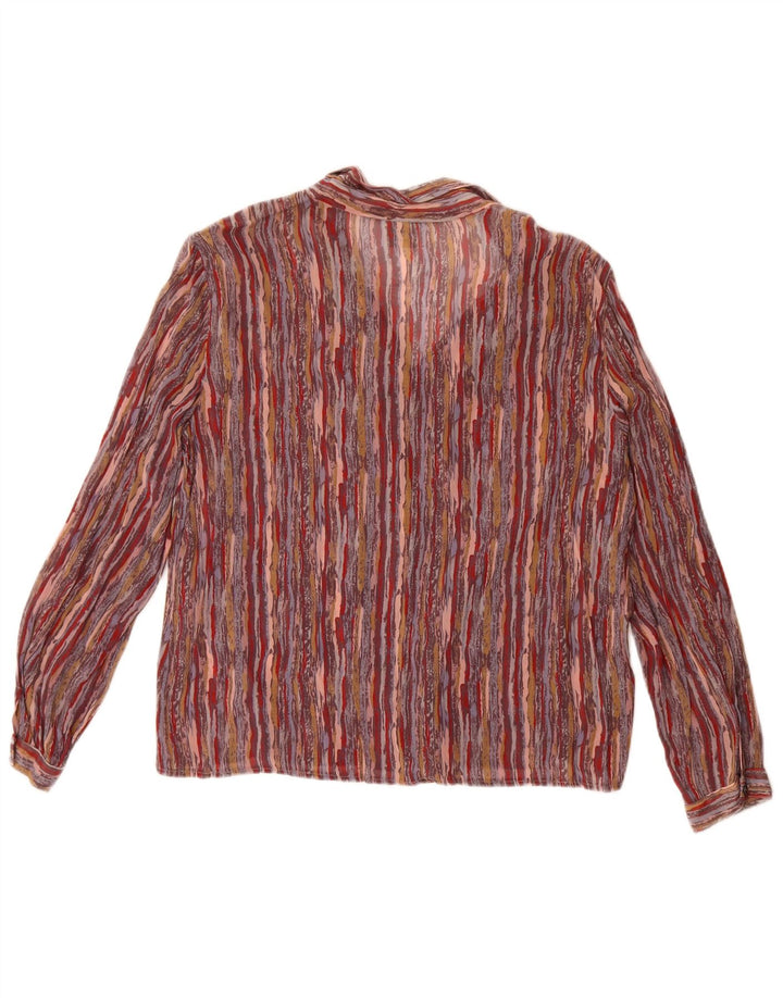 Blusa feminina vintage IT 54 3XL listrada multicolorida
