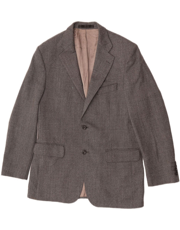 Jaqueta blazer masculina de 2 botões Marks & Spencer Reino Unido 40 cinza médio lã nova