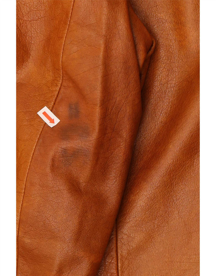 Jaqueta de couro masculina vintage UK 38 marrom médio