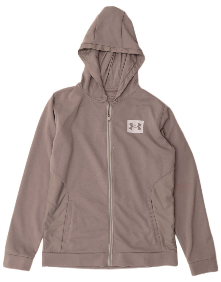 Suéter com capuz Under ARMOUR Boys Cold Gear Zip 13-14 anos XL cinza