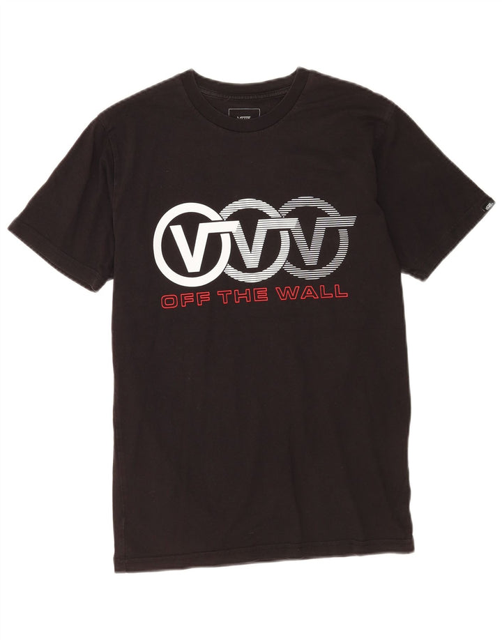 Vans Camiseta masculina gráfica top pequeno algodão preto