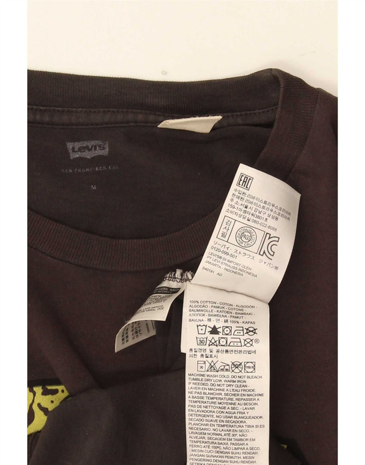Camiseta gráfica masculina Levi's Top cinza médio algodão