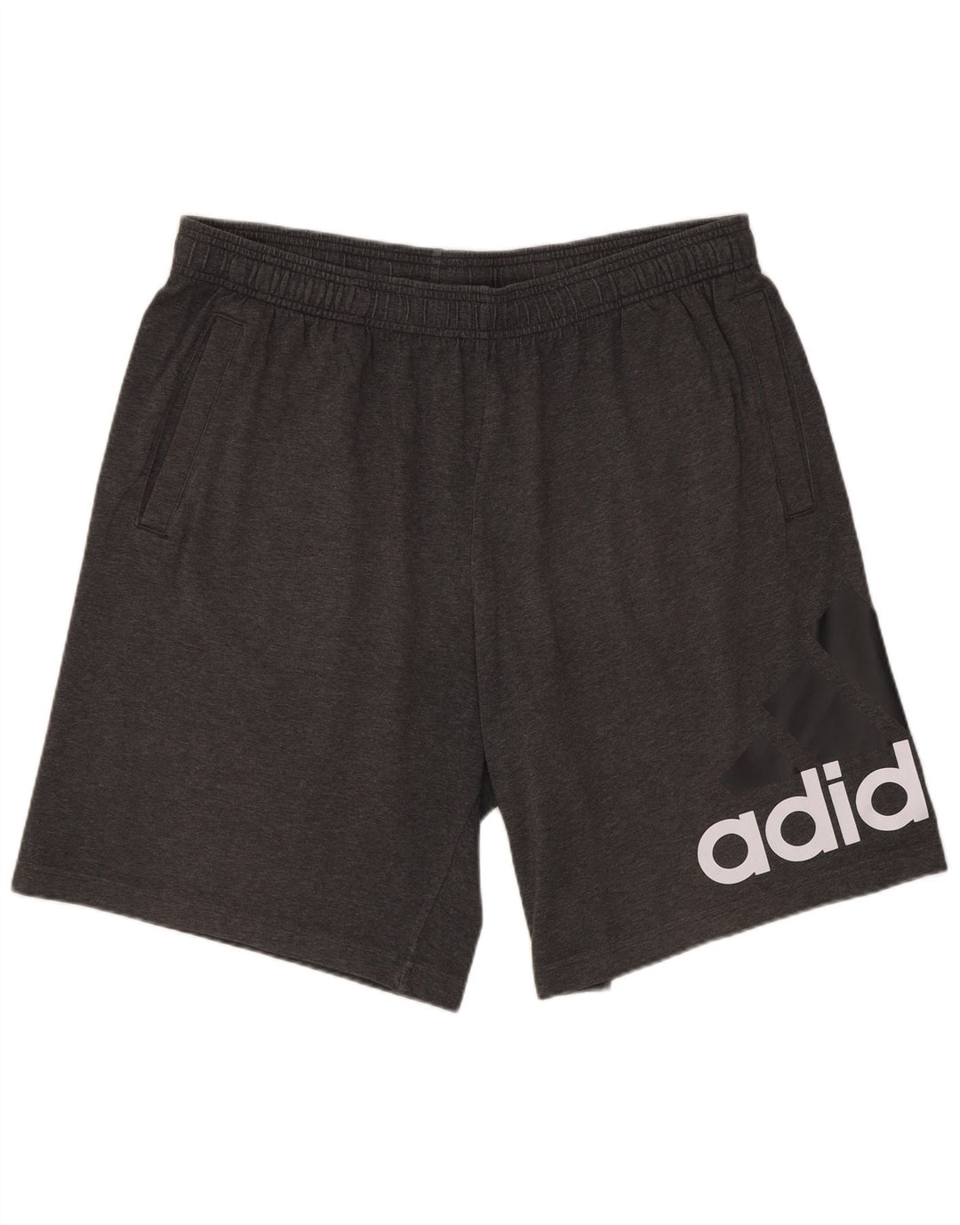 Shorts esportivos gráficos masculinos Adidas grande algodão cinza