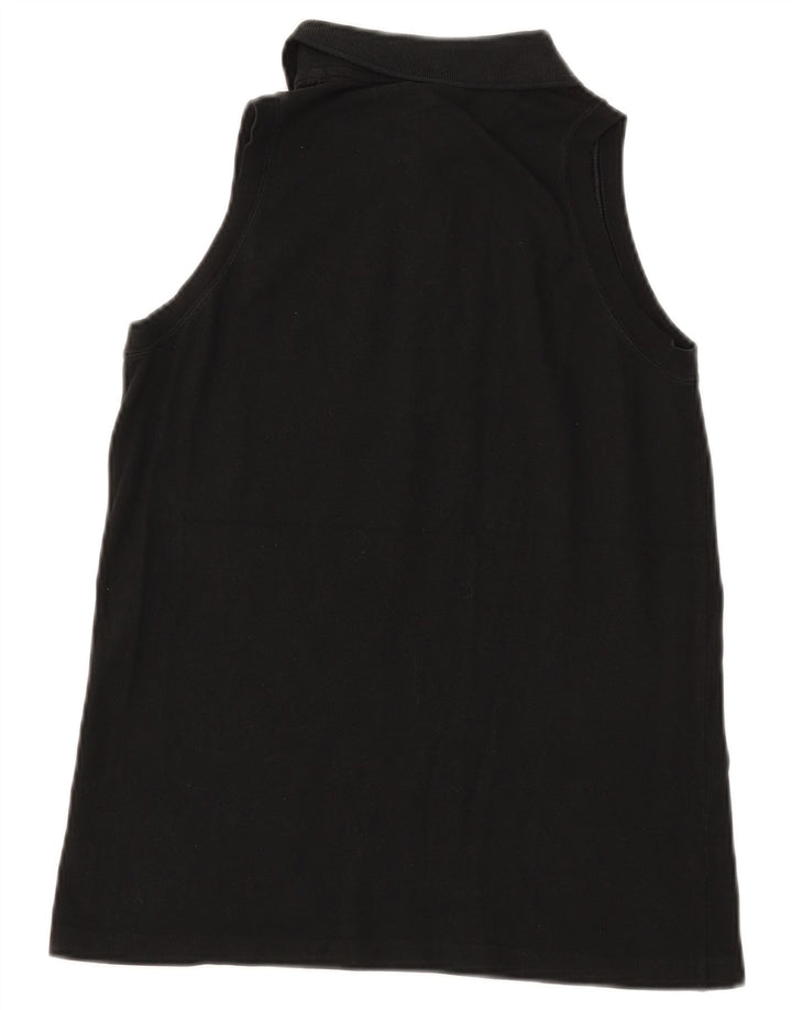 Camisa polo feminina sem mangas Lacoste tamanho 40 algodão preto médio