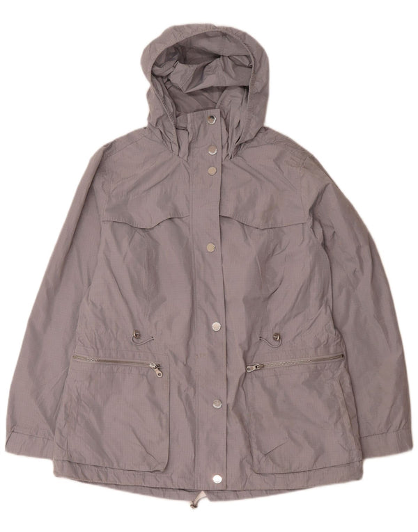 Jaqueta de chuva feminina com capuz Marks & Spencer Reino Unido 16 grande poliéster cinza