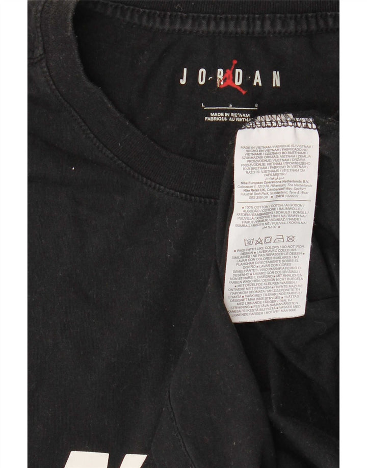 Camiseta masculina Jordan com estampa gráfica grande de algodão preto