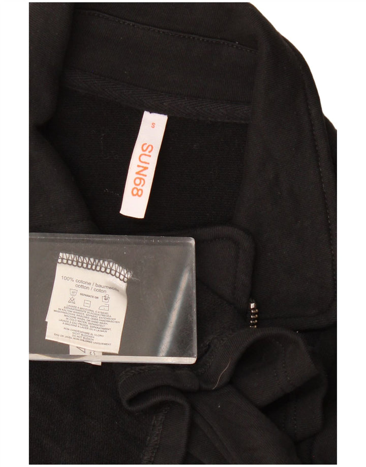 Suéter cardigã feminino SUN68 Reino Unido 10 pequeno algodão preto