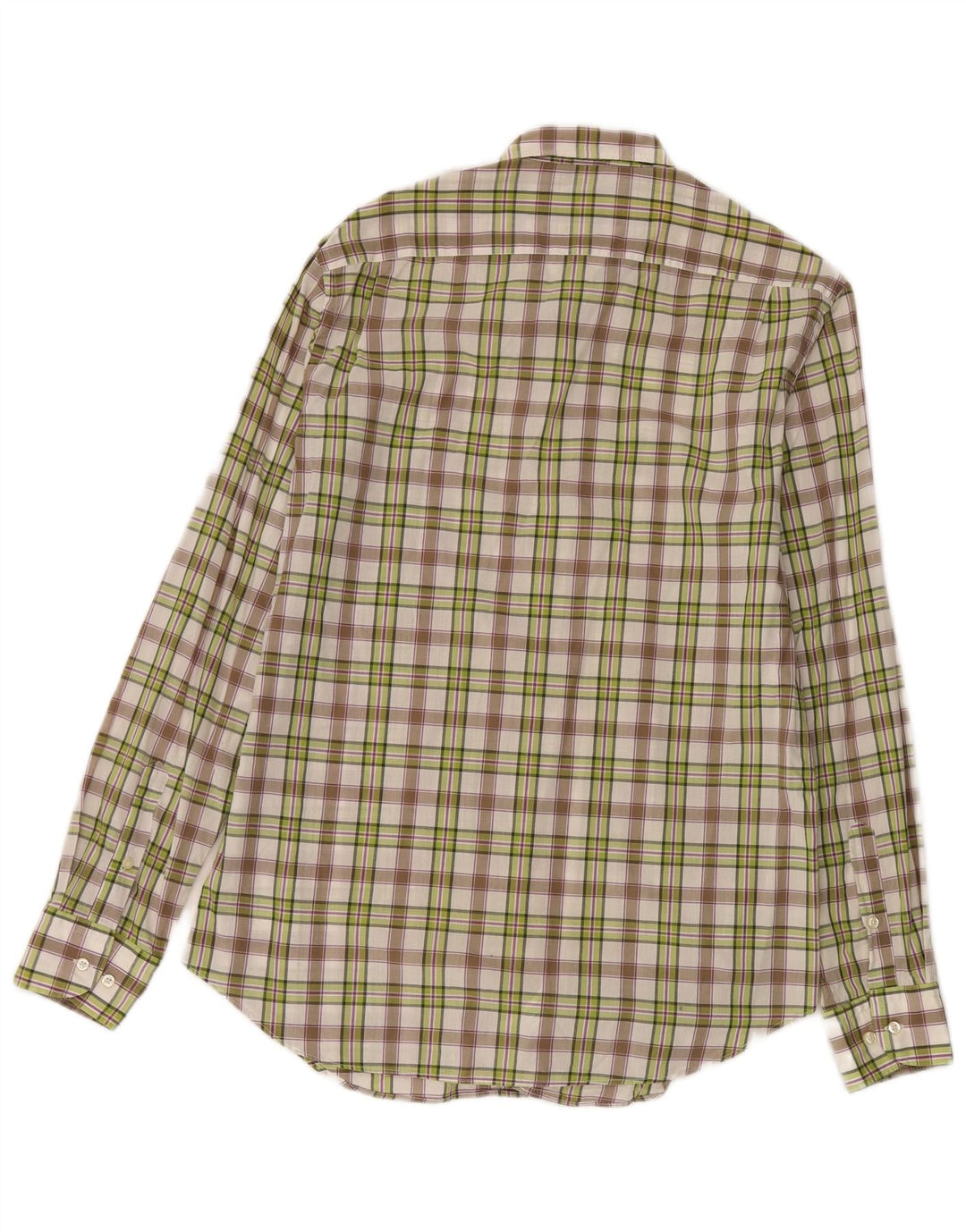Camisa masculina Massimo Dutti de algodão xadrez verde médio