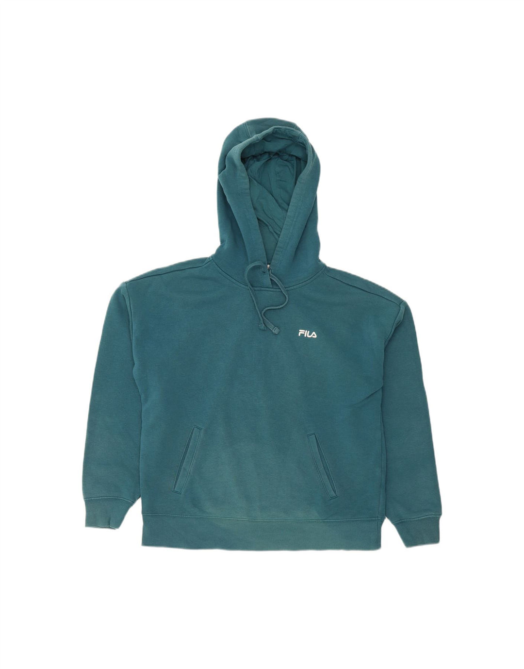 FILA moletom com capuz feminino UK 14 algodão verde médio