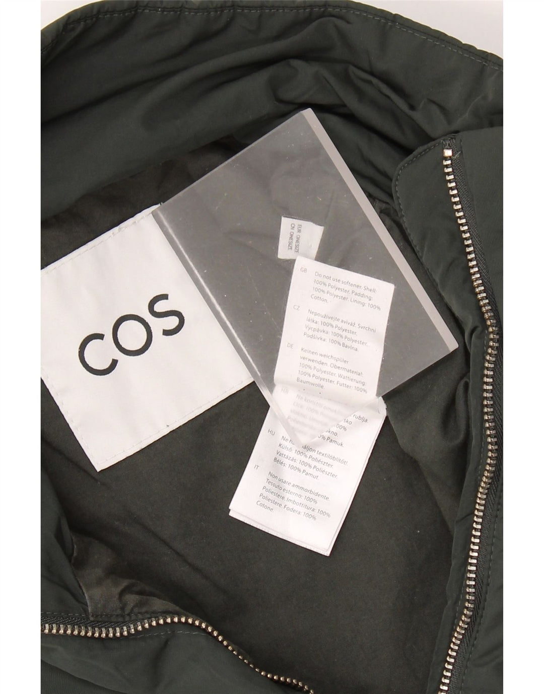 Cos Womens Poncho Gilet Tamanho Único Cáqui Poliéster