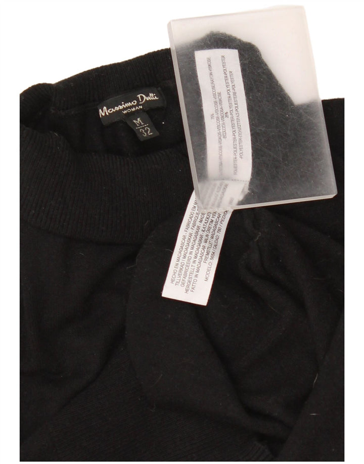 Suéter feminino Massimo Dutti com gola redonda Reino Unido 12 médio preto