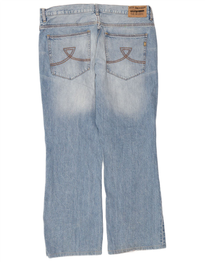 Ben Sherman Mens Riot Bootcut Jeans W38 L32 Azul Algodão