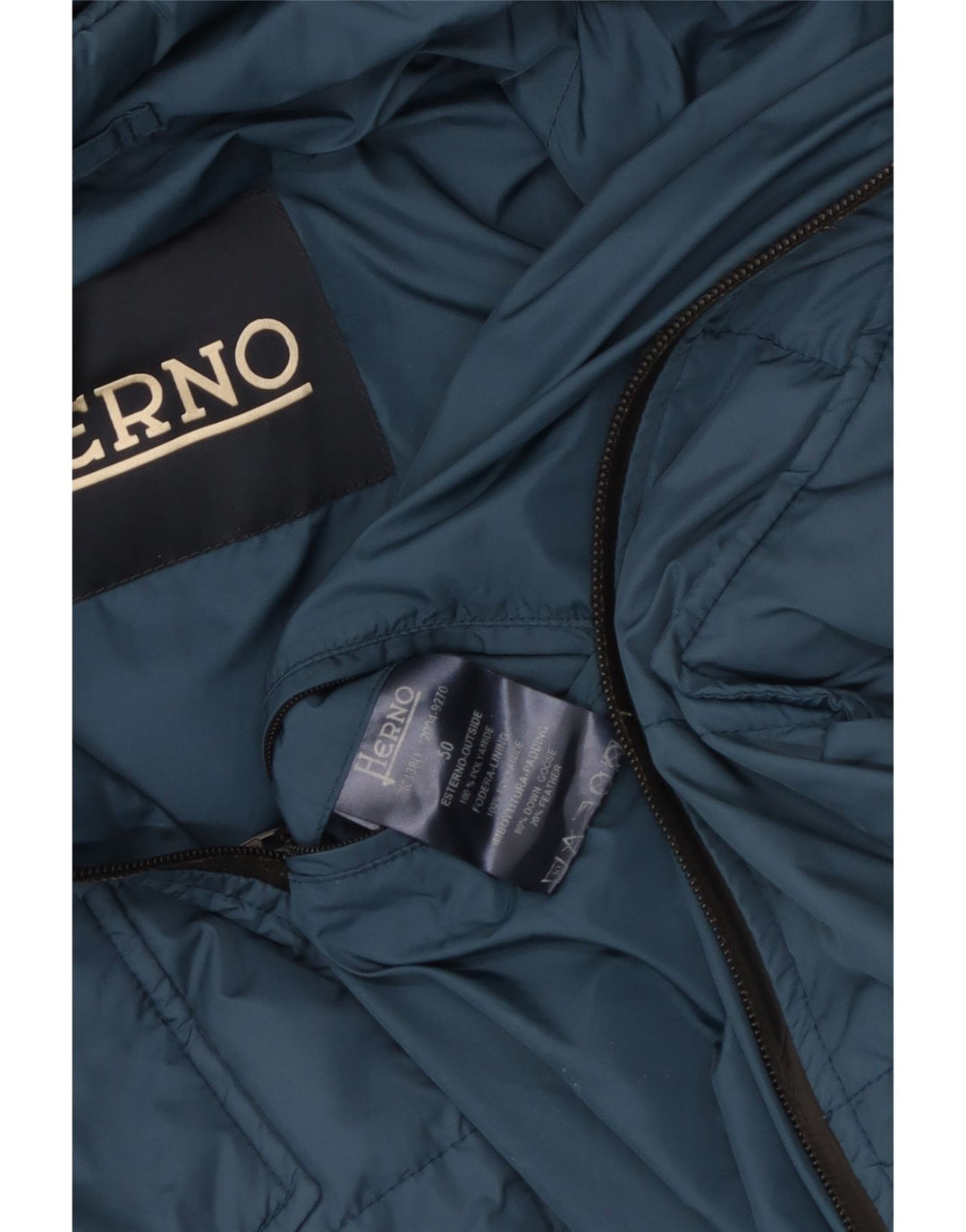 Jaqueta acolchoada masculina Herno UK 50 grande poliamida azul