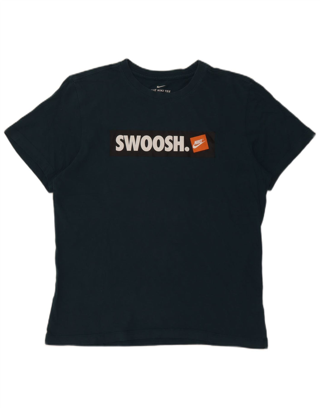 Camiseta Nike masculina Swoosh gráfica top médio azul algodão