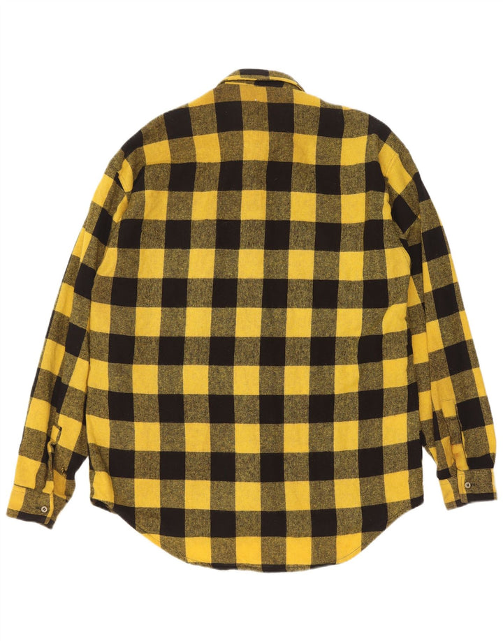 Camisa masculina Wanted Overshirt em acrílico guingão amarelo médio