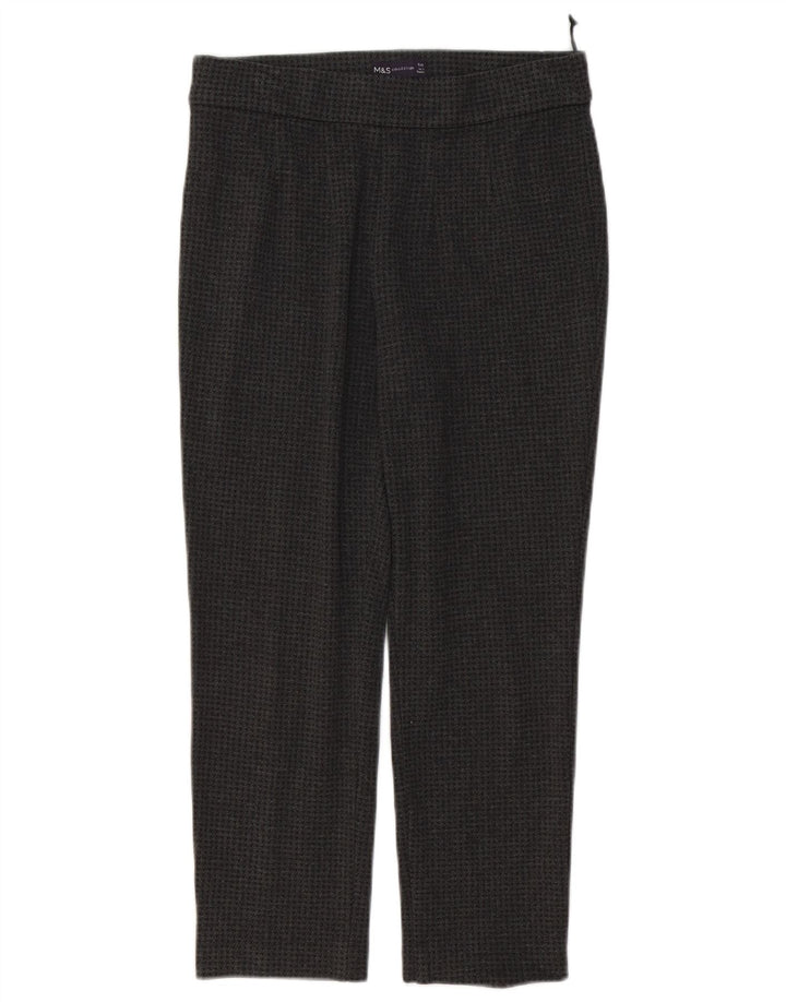 Leggings femininos Marks & Spencer Reino Unido 10 pequeno W28 L23 cinza houndstooth