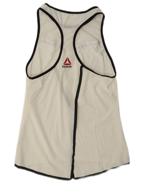 Reebok Womens Graphic Vest Top UK 8/10 Pequeno Branco