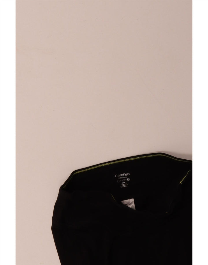 Calça capri feminina CALVIN KLEIN UK 14 grande bloco colorido preto