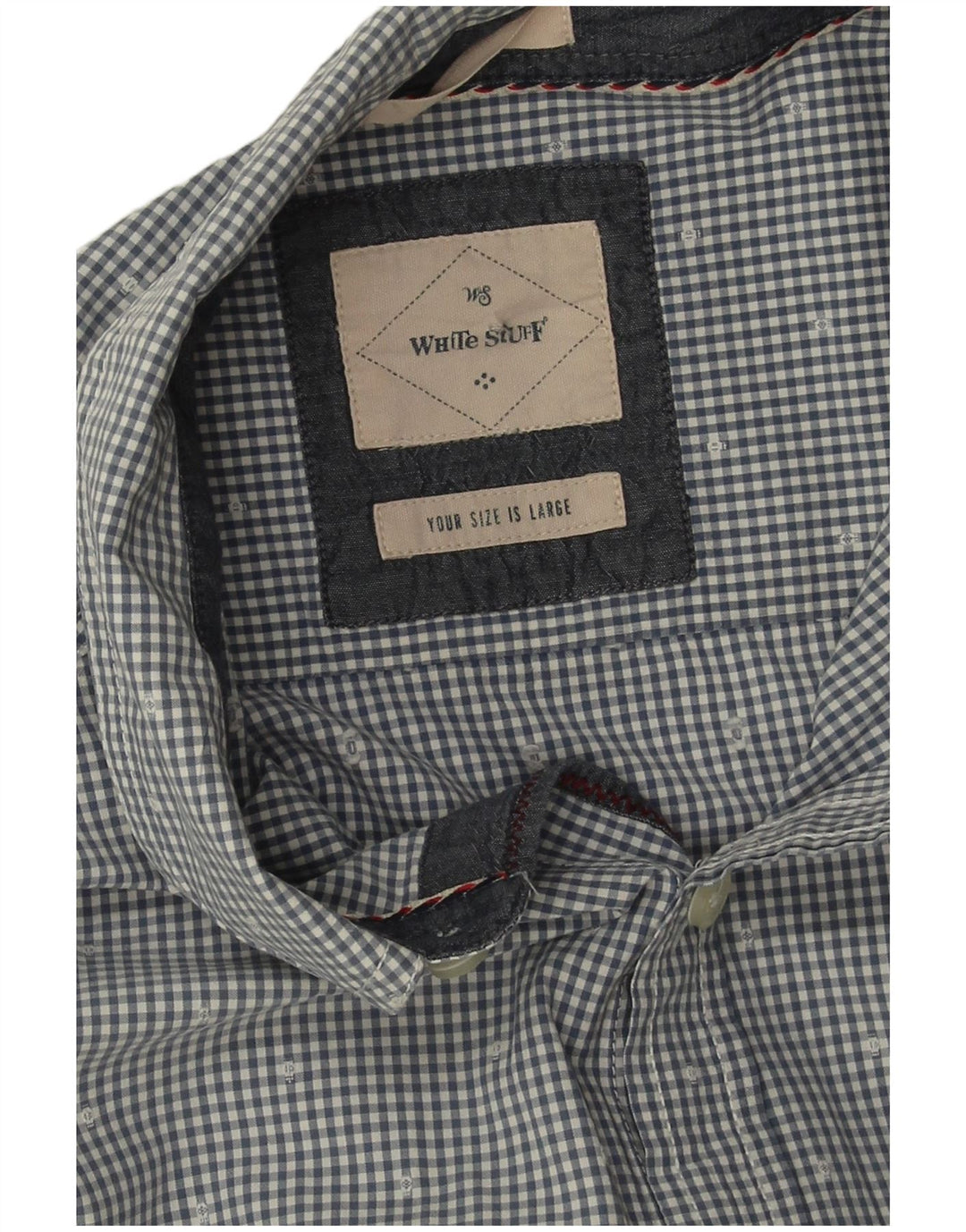 Camisa masculina de ajuste clássico White Stuff grande algodão guingão azul